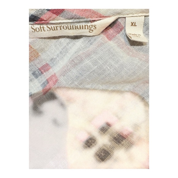 Soft Surroundings "Work of Heart" Embroidered Chambray Tunic in light blue. - Picture 7 of 7